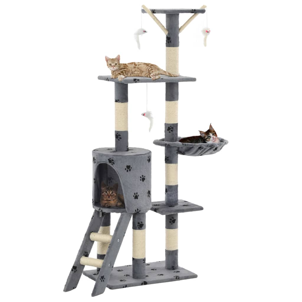 Kattenkrabpaal Met Sisal Krabpalen 138 Cm Pootafdrukken Beige