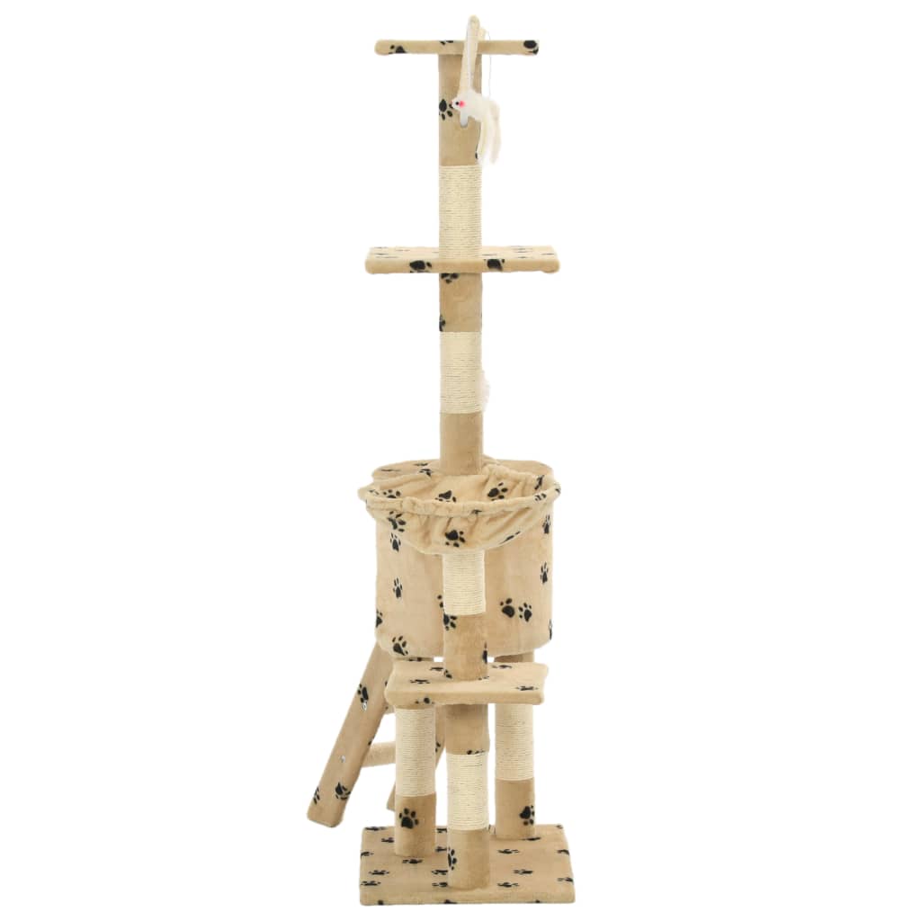 Kattenkrabpaal Met Sisal Krabpalen 138 Cm Pootafdrukken Beige