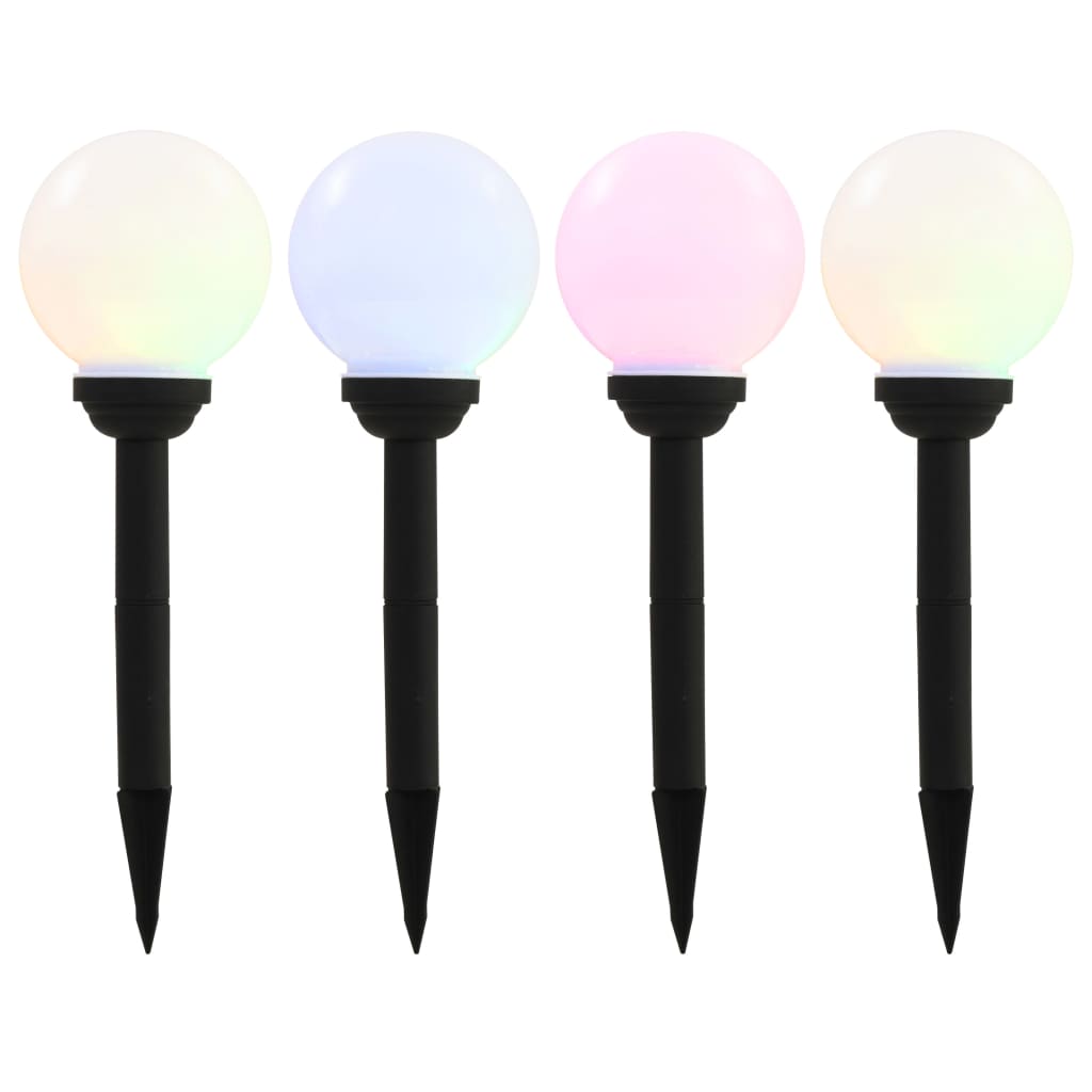 Led-Solarlampen Rond 15 Cm Rgb 4 St