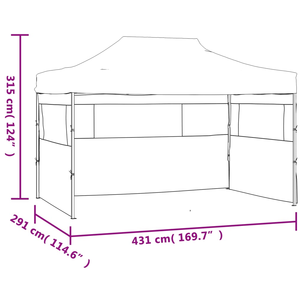 Vouwtent Met 3 Wanden 3X4,5 M