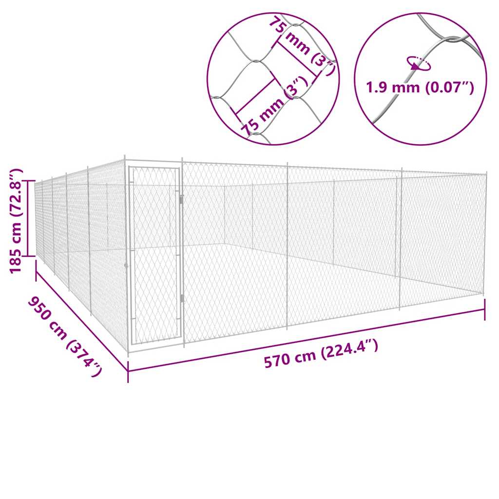 Hondenkennel Voor Buiten Gegalvaniseerd Staal