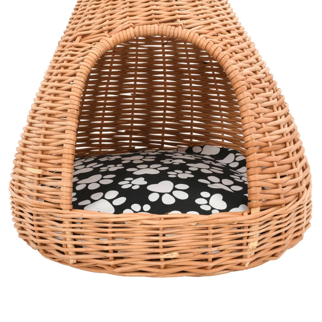Kattenhuis Met Kussen Tipi 40X60 Cm Natuurlijk Wilgen