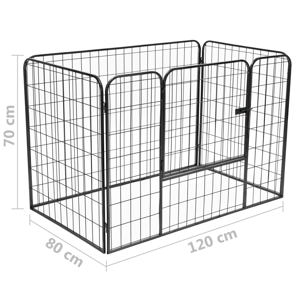 Hondenren Robuust 120X80X70 Cm Staal Zwart