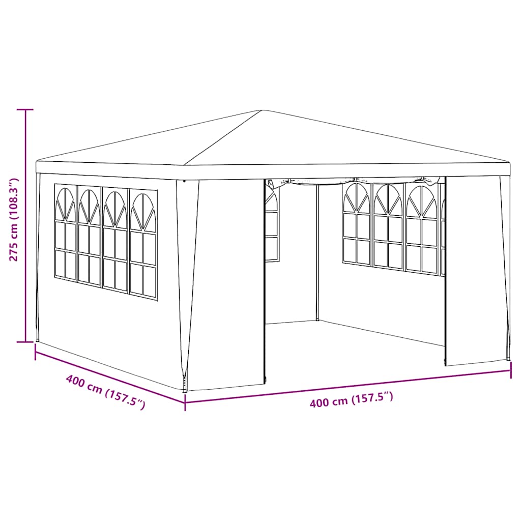 Partytent Met Zijwanden Professioneel 90 G/M²