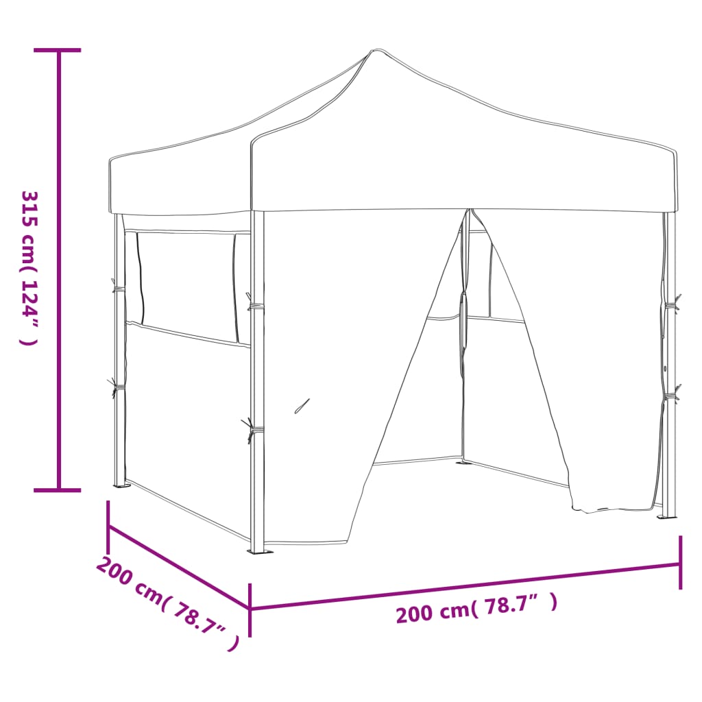 Partytent Inklapbaar 2X2 M Staal