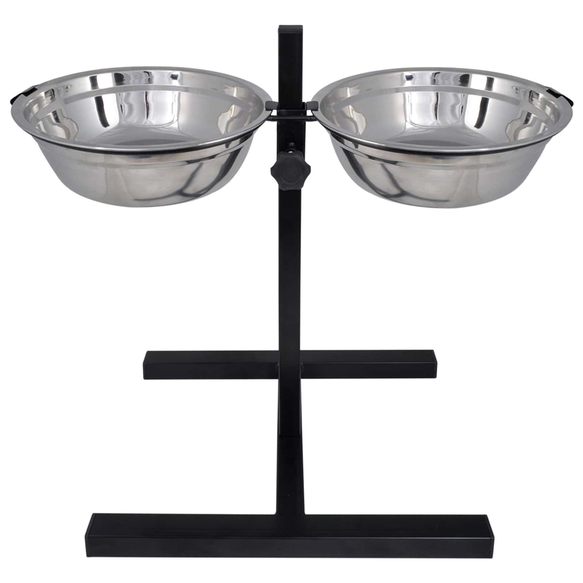 Voerstand En Kom Met Hondenvoer Zilver En Zwart 50 X 29 Cm