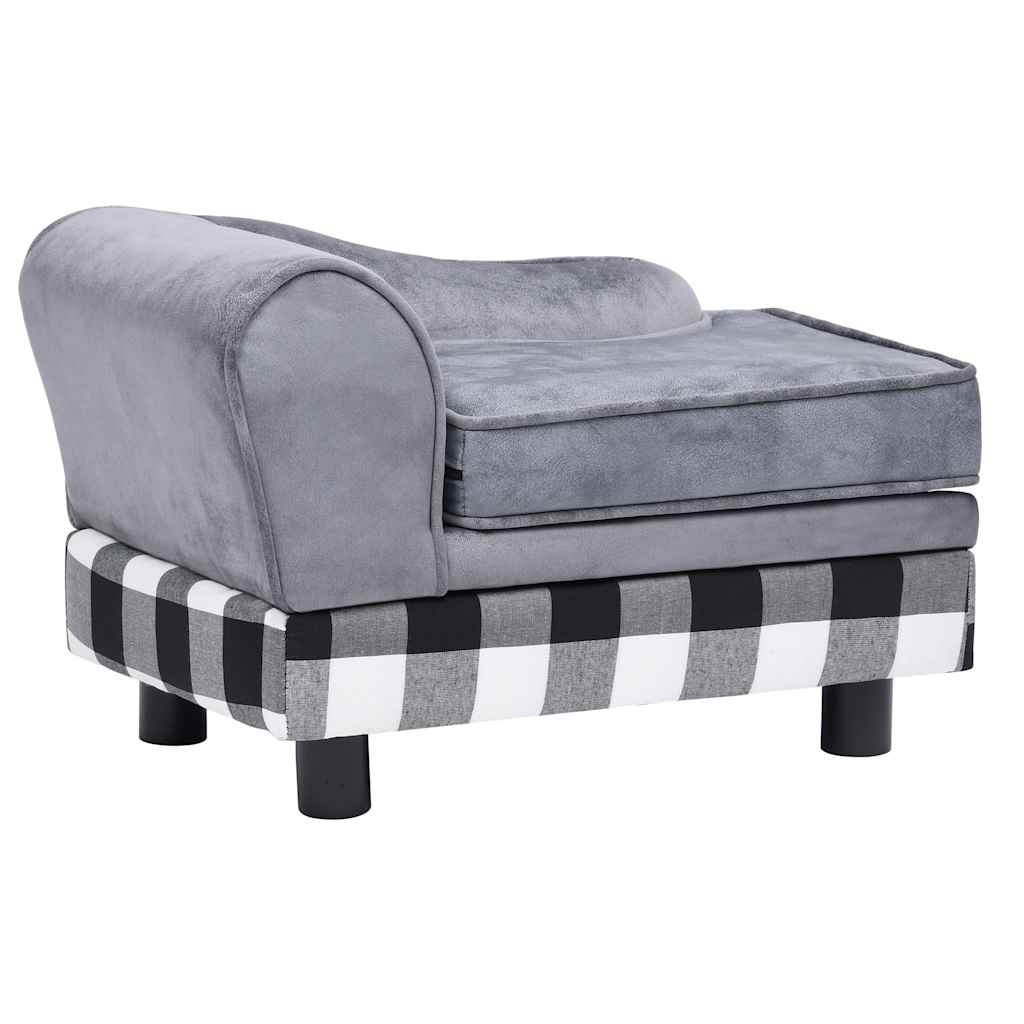 Hondenbank 57X34X36 Cm Pluche Grijs