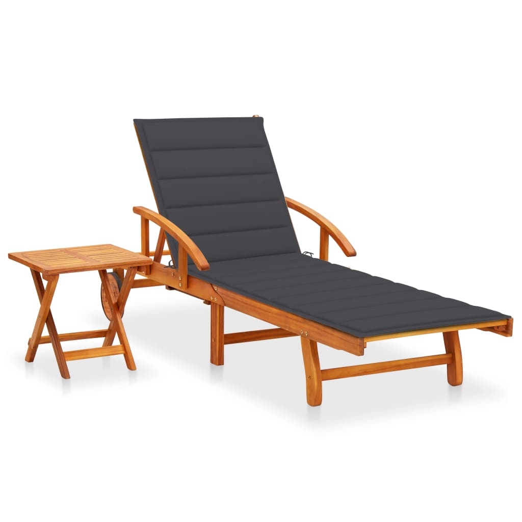 Ligstoelen 2 St Met Kussens Massief Acaciahout