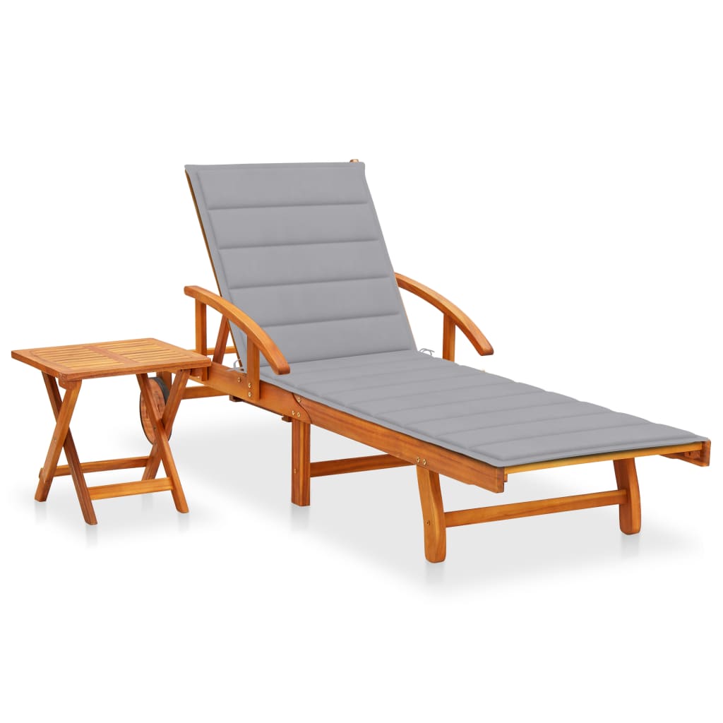 Ligstoelen 2 St Met Kussens Massief Acaciahout