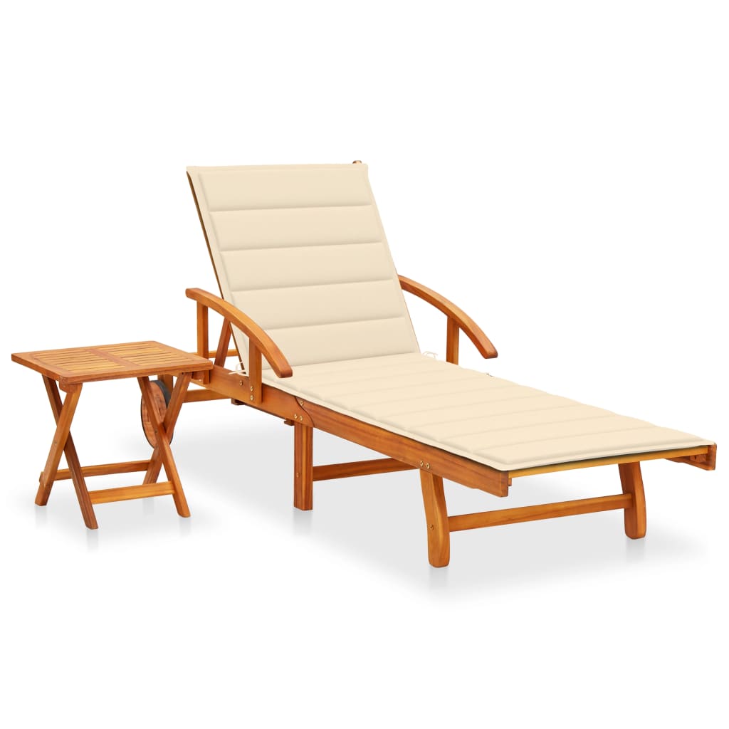 Ligstoelen 2 St Met Kussens Massief Acaciahout
