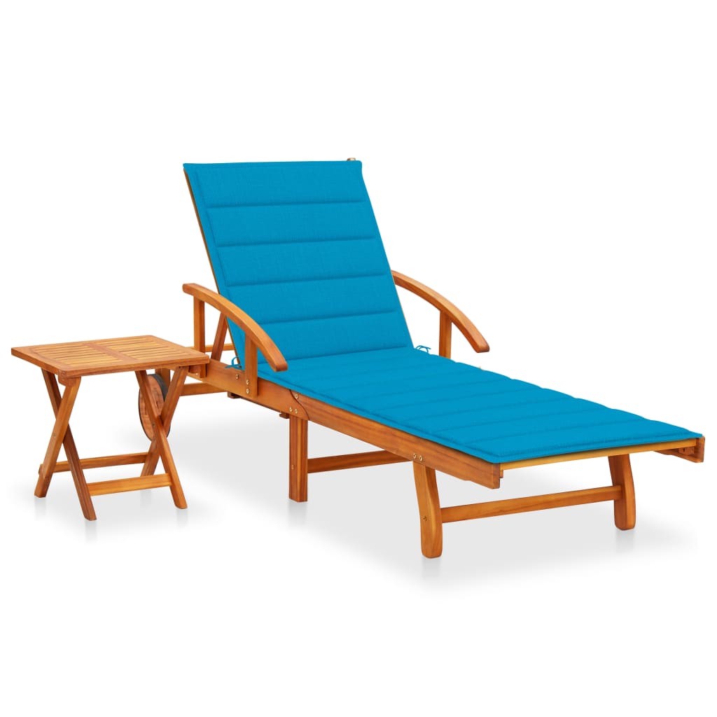Ligstoelen 2 St Met Kussens Massief Acaciahout