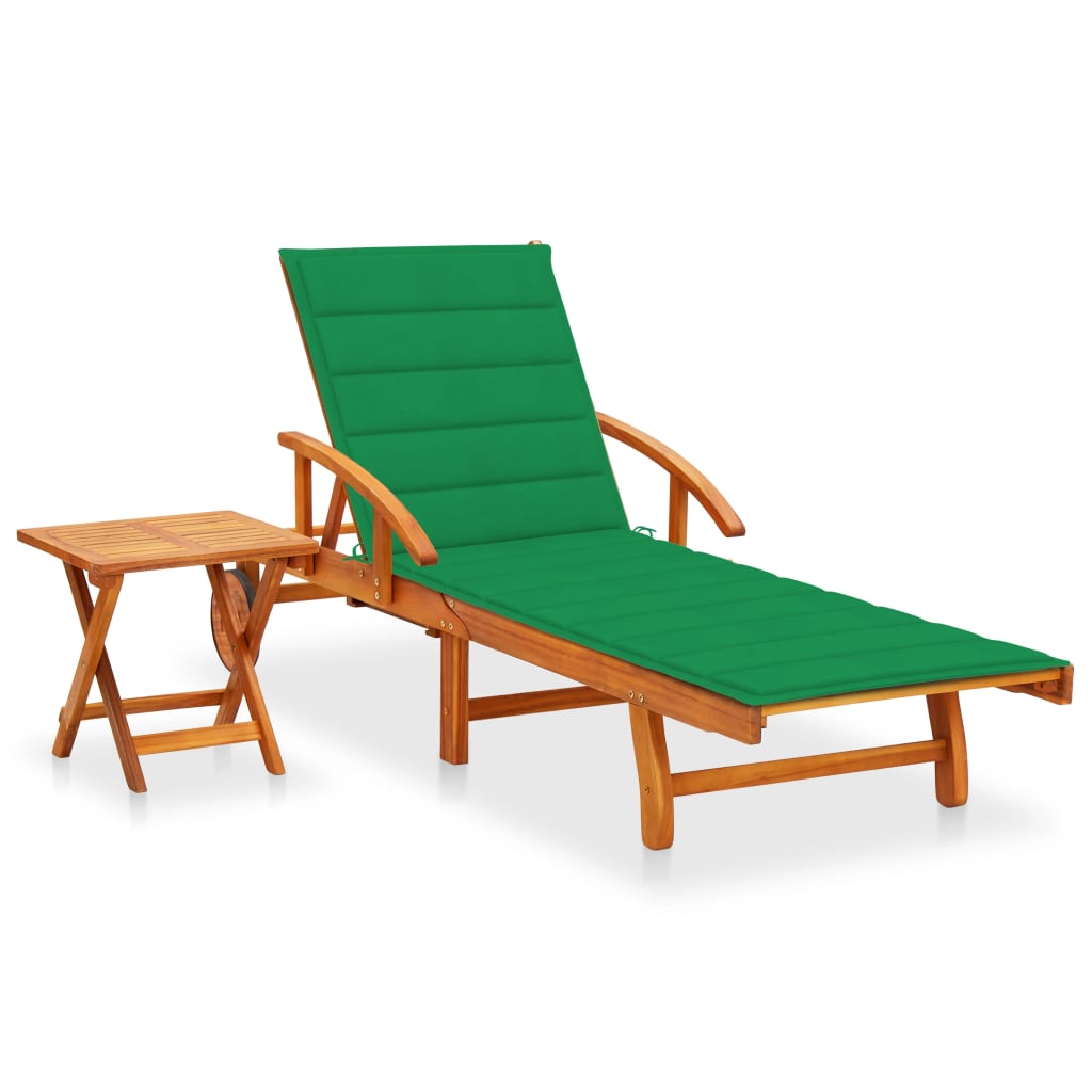 Ligstoelen 2 St Met Kussens Massief Acaciahout