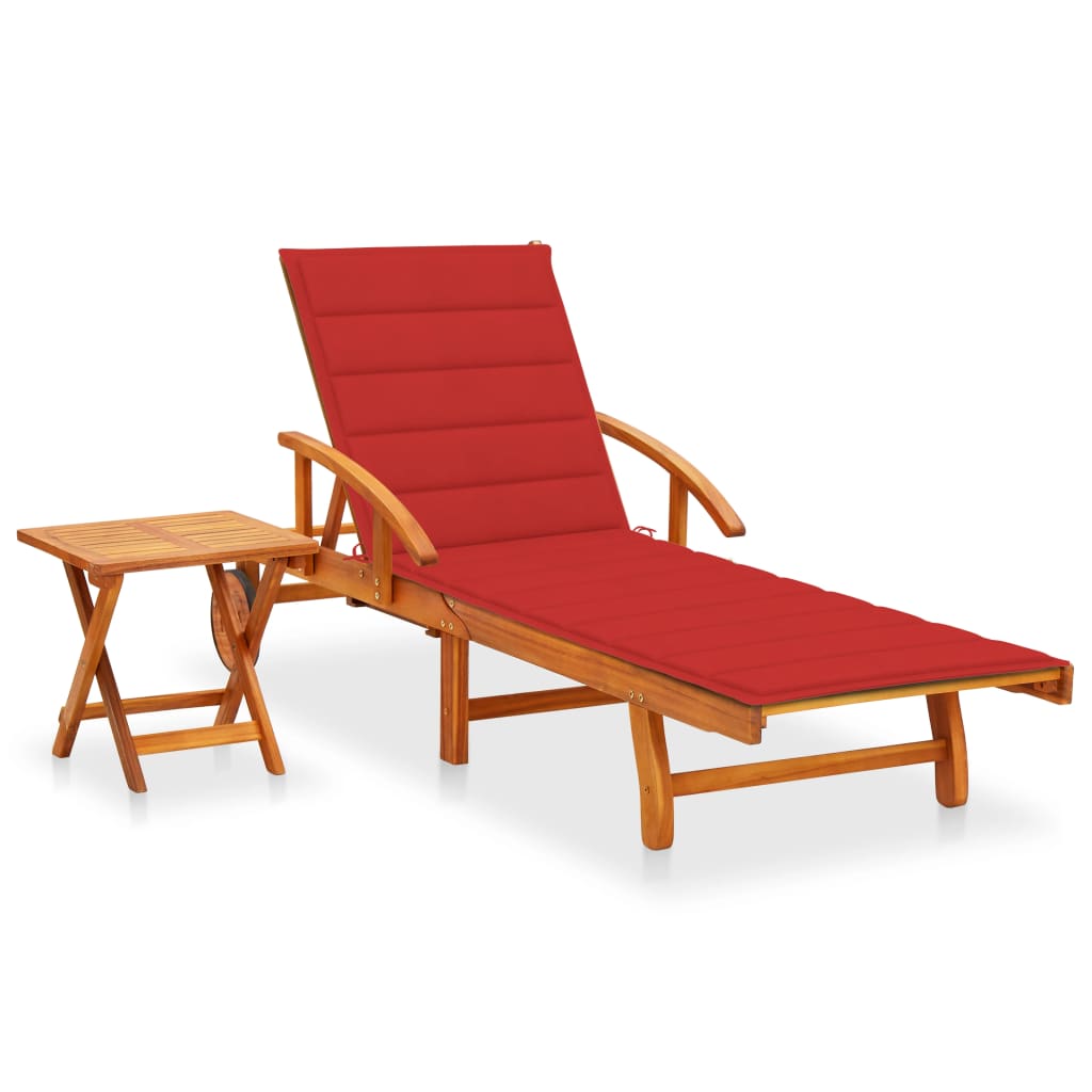 Ligstoelen 2 St Met Kussens Massief Acaciahout