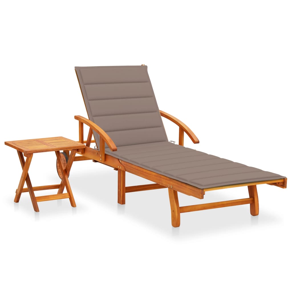 Ligstoelen 2 St Met Kussens Massief Acaciahout
