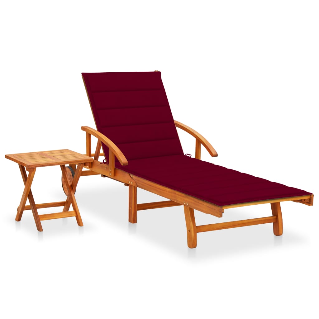 Ligstoelen 2 St Met Kussens Massief Acaciahout