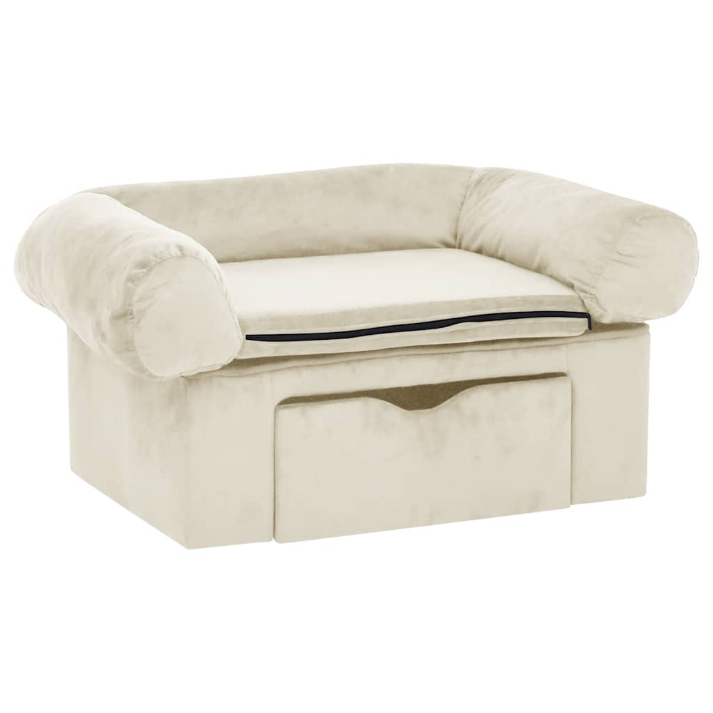 Hondenbank Met Lade 75X50X38 Cm Pluche Kleurig