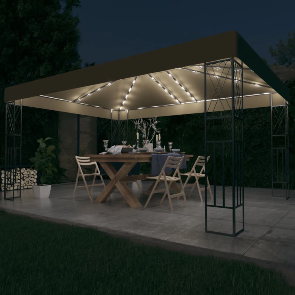 Prieel Met Led-Lichtslinger Stof Kleurig