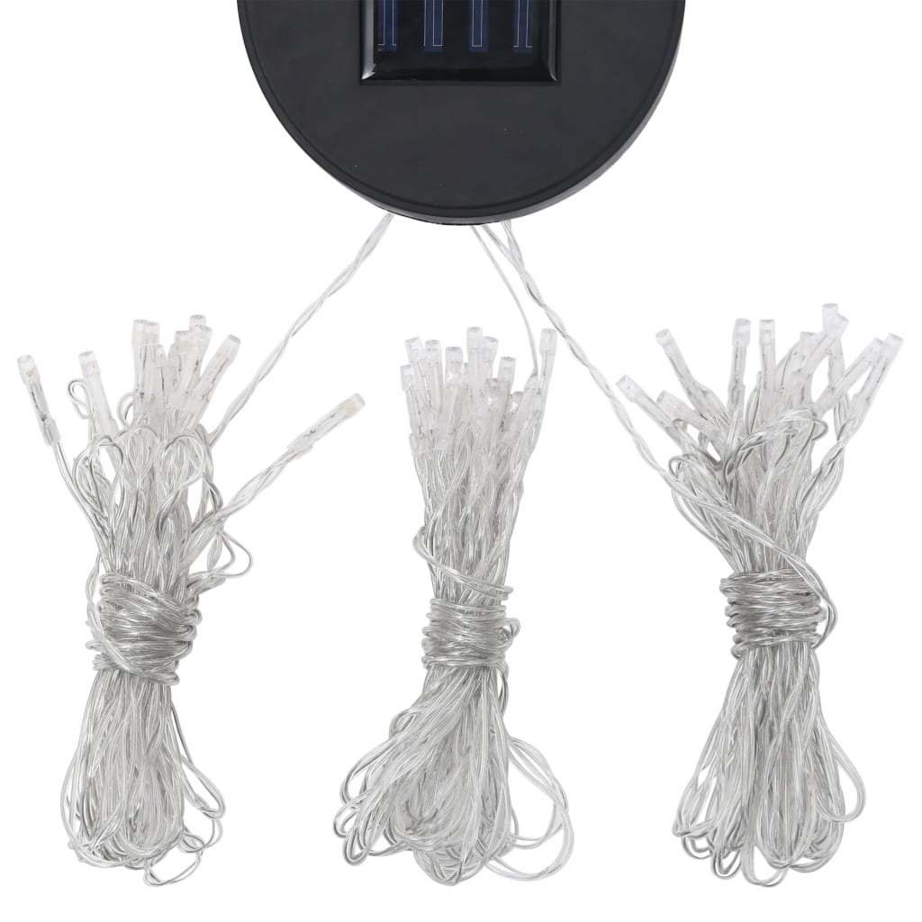 Prieel Met Gordijn En Led-Lichtslinger Wit
