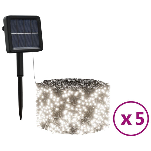 5 St Lichtslinger Met 200 Led's Solar Binnen/Buiten Koudwit