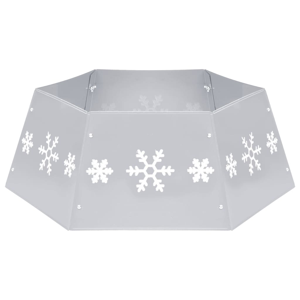Kerstboomrok Ø68X25 Cm Zilverkleurig En Wit