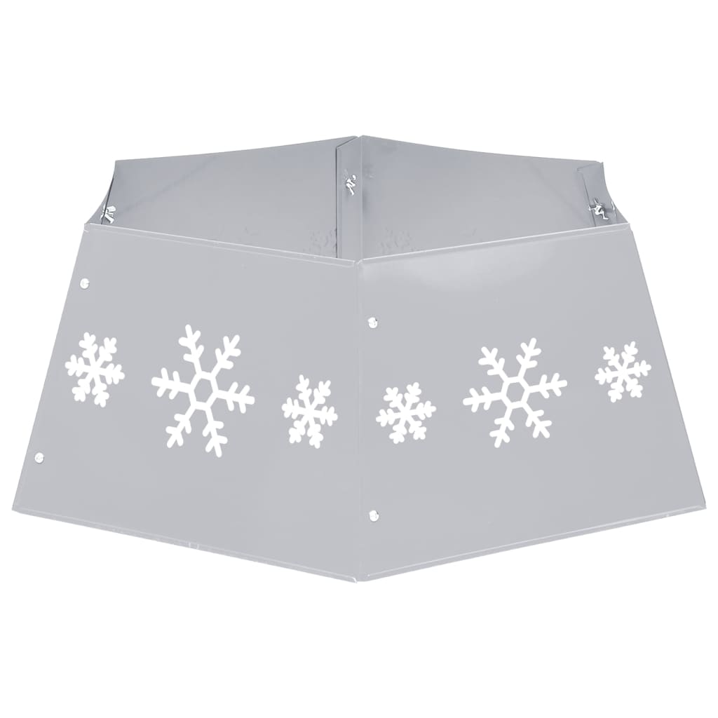 Kerstboomrok Ø68X25 Cm Zilverkleurig En Wit