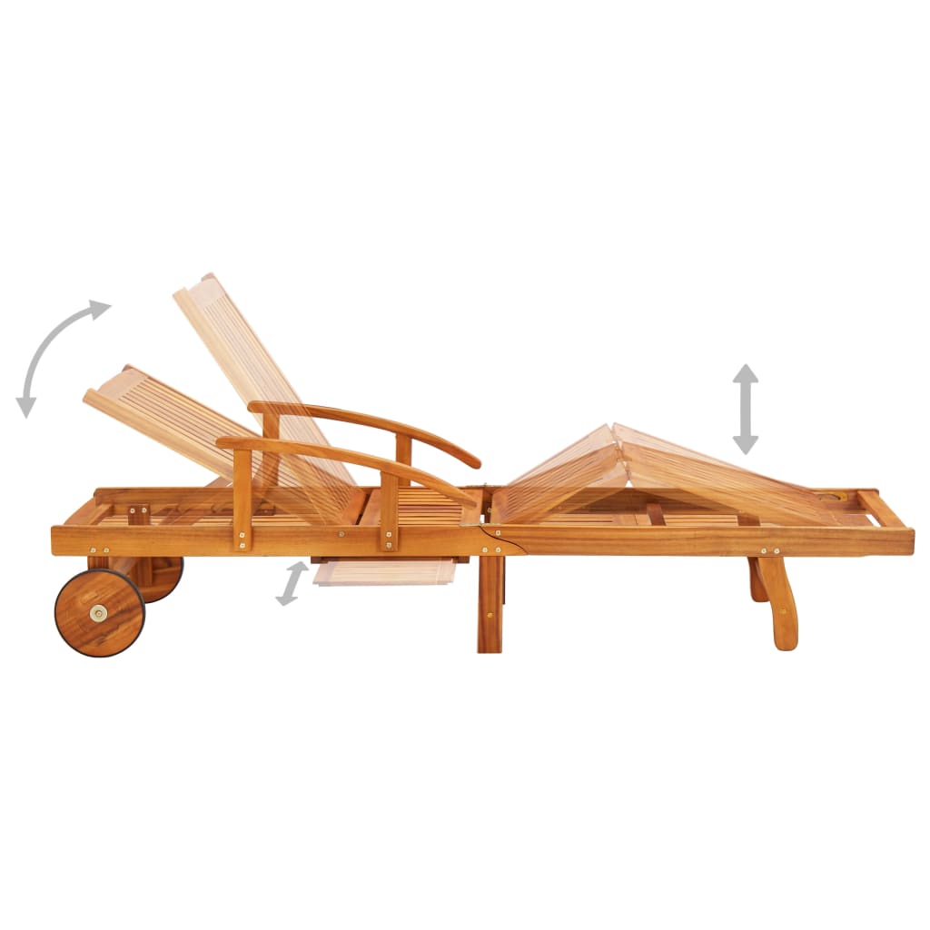 Ligstoelen 2 St Met Kussens Massief Acaciahout
