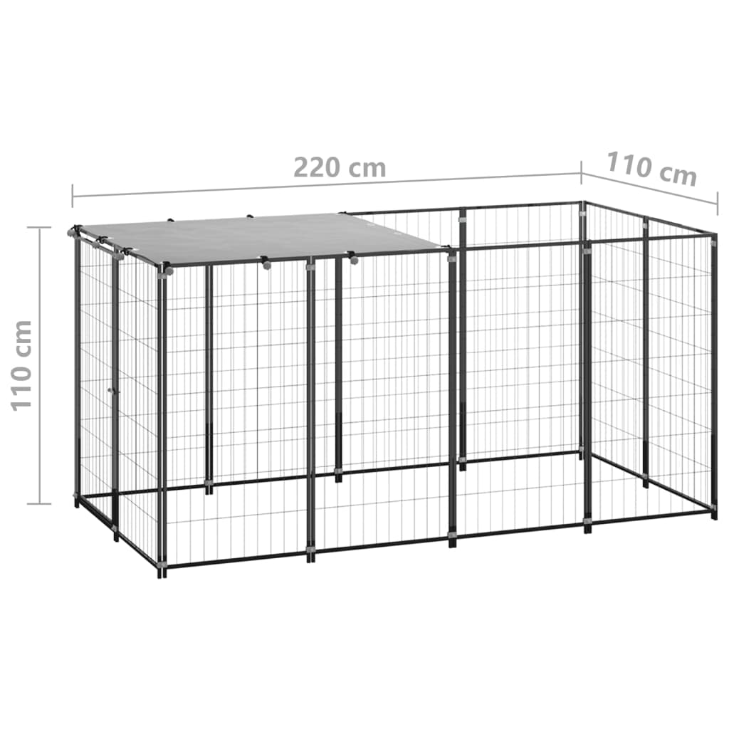 Hondenkennel 2,42 M² Staal