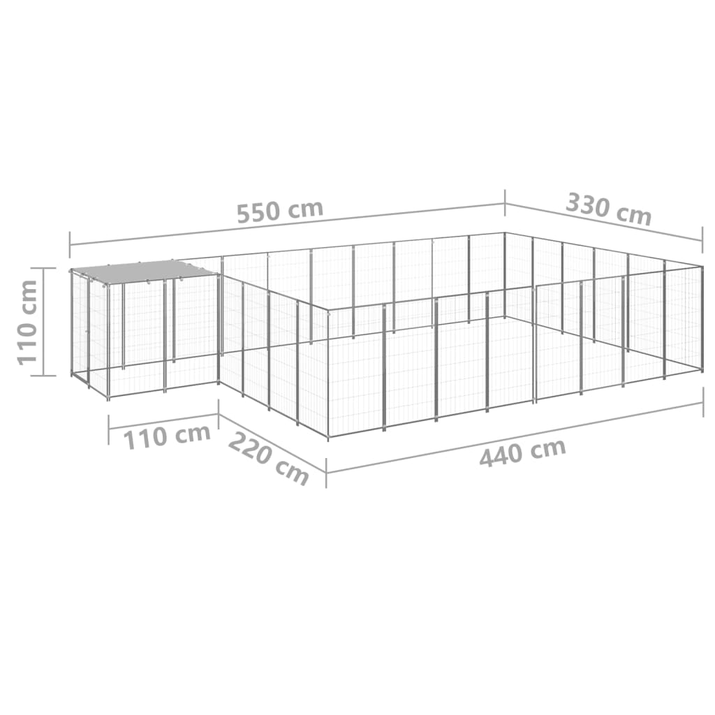Hondenkennel 15,73 M² Staal Kleurig