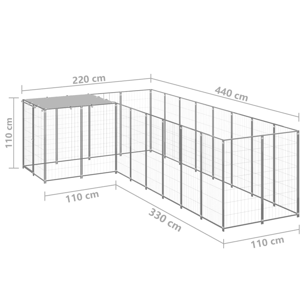 Hondenkennel 6,05 M² Staal Kleurig