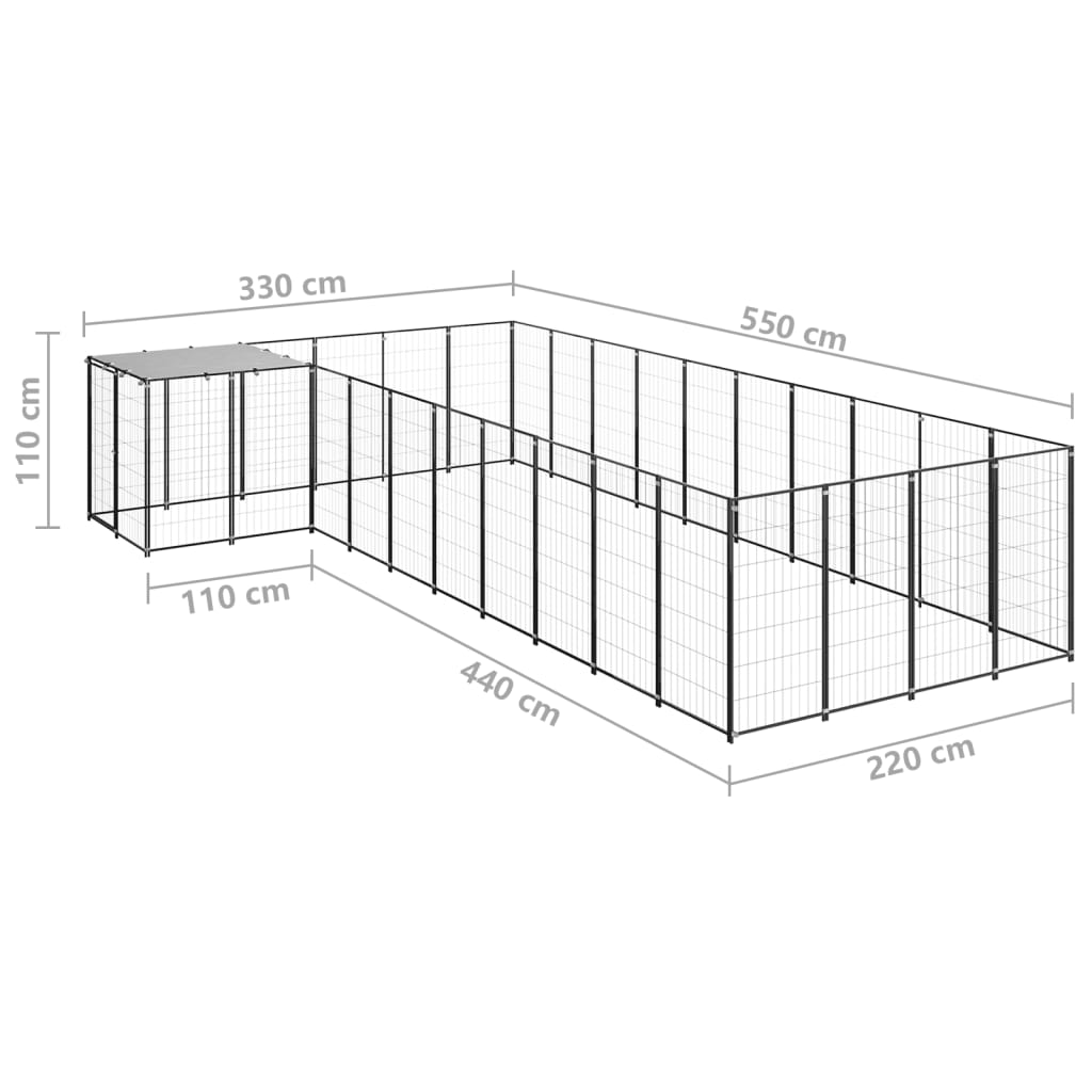 Hondenkennel 13,31 M² Staal