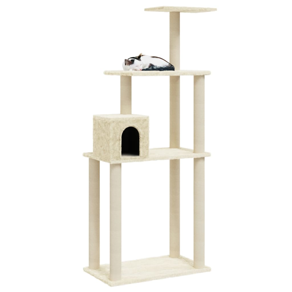 Kattenkrabpaal Met Sisal Krabpalen 147 Cm Crèmekleurig