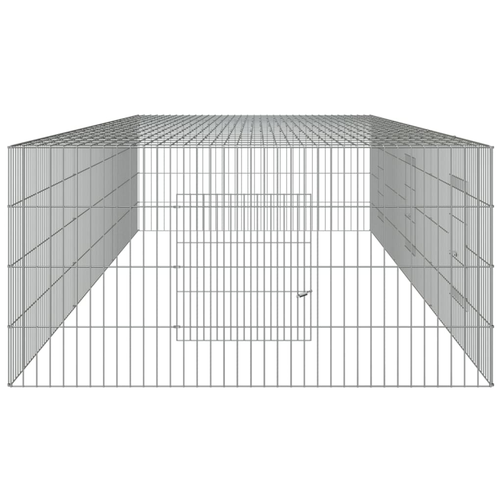 Konijnenkooi Met 3 Panelen Gegalvaniseerd Ijzer