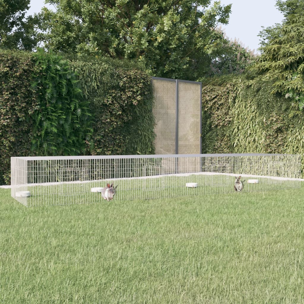 Konijnenkooi Met 3 Panelen Gegalvaniseerd Ijzer