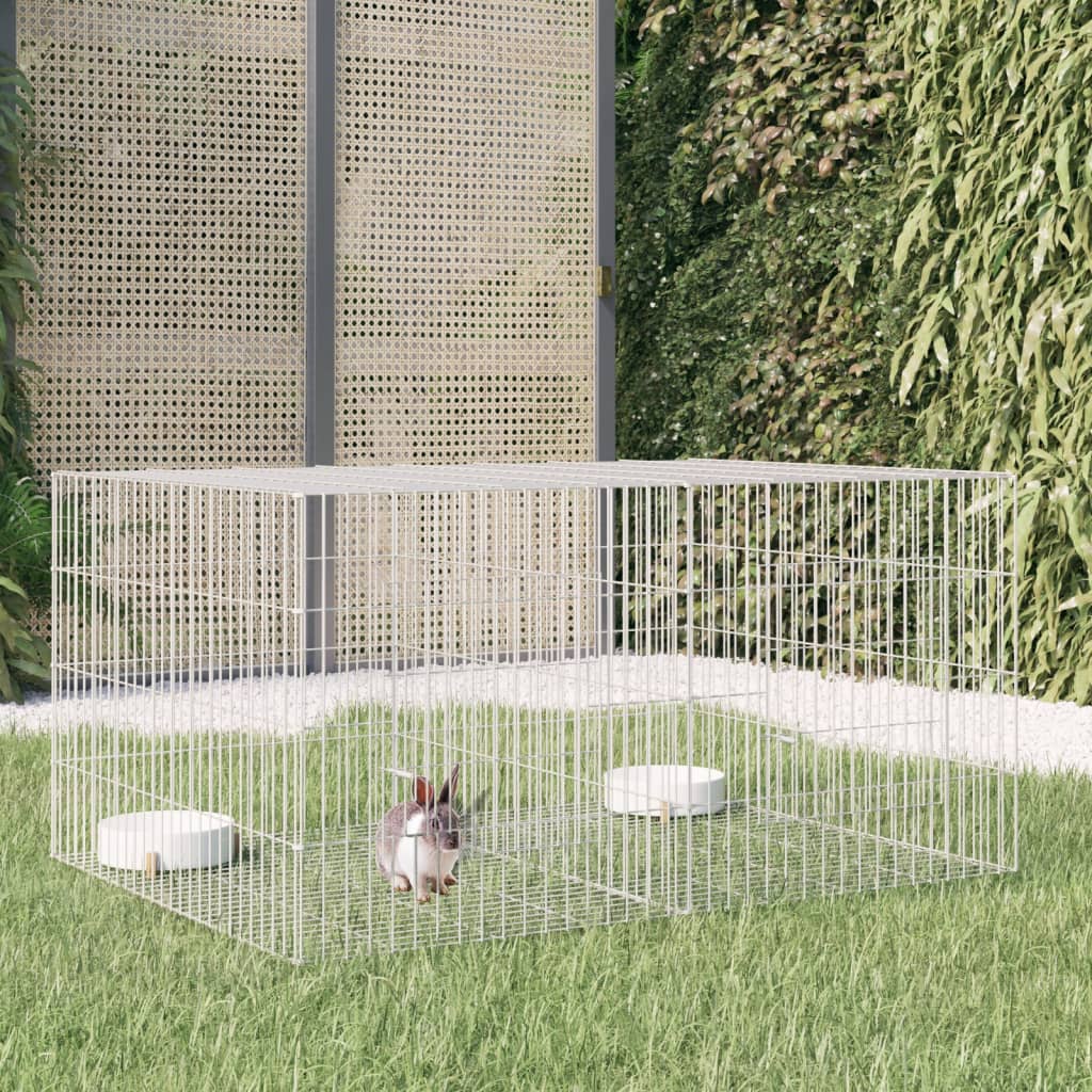 Konijnenkooi Met 4 Panelen Gegalvaniseerd Ijzer