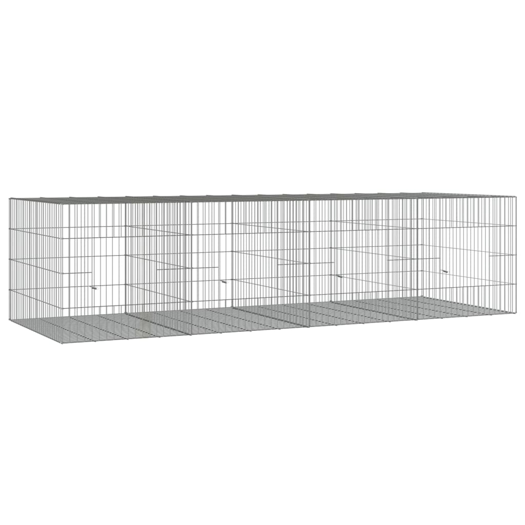 Konijnenkooi Met 4 Panelen Gegalvaniseerd Ijzer