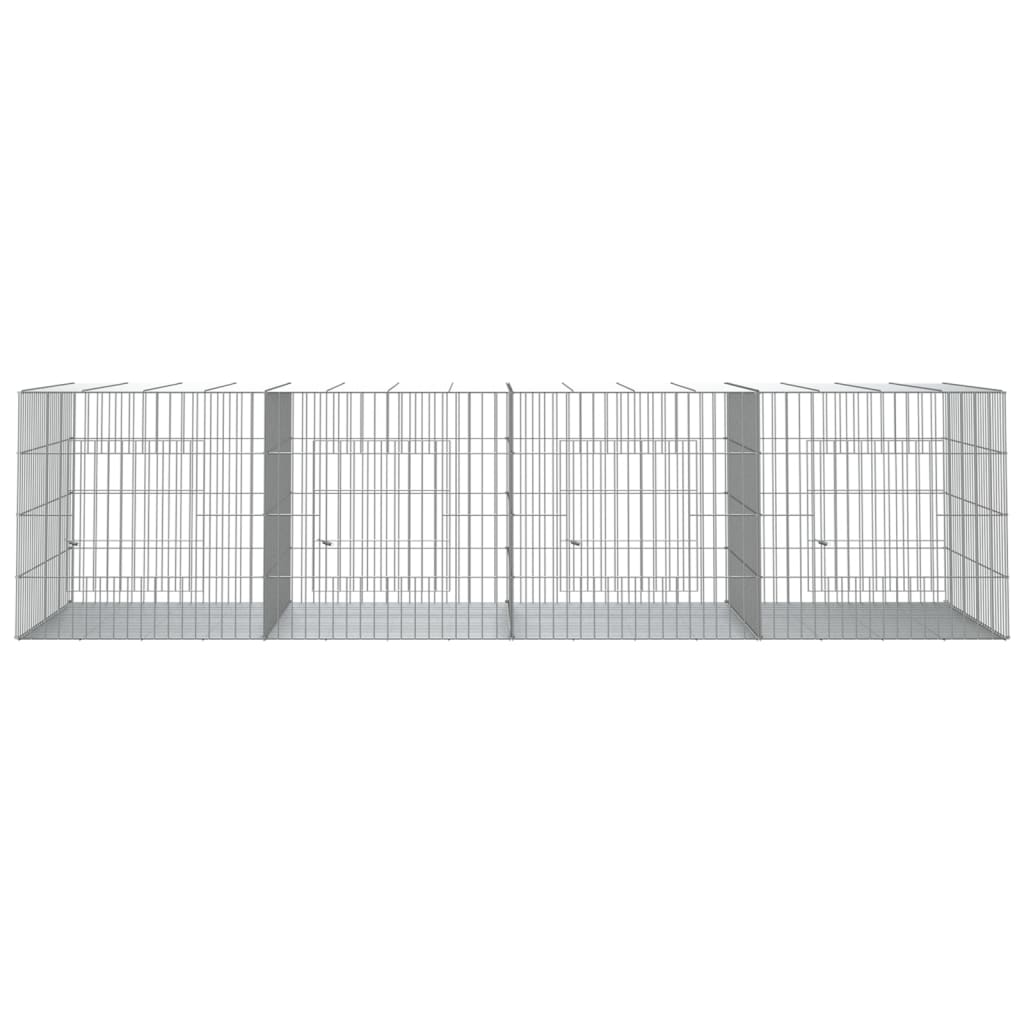 Konijnenkooi Met 4 Panelen Gegalvaniseerd Ijzer