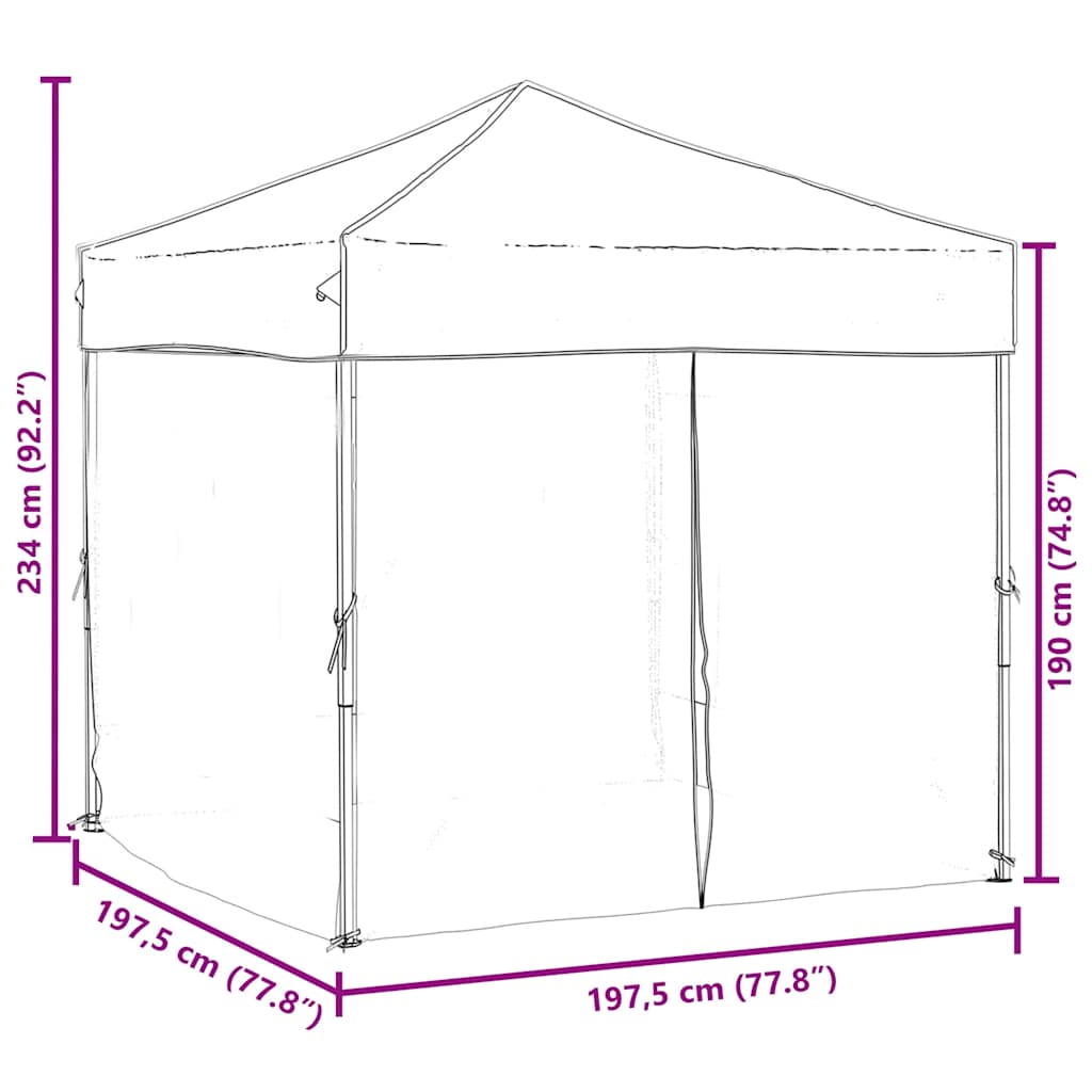 Partytent Inklapbaar Met Zijwanden Kleurig