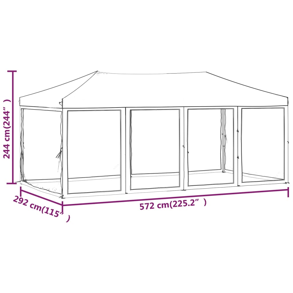 Partytent Inklapbaar Met Zijwanden Kleurig
