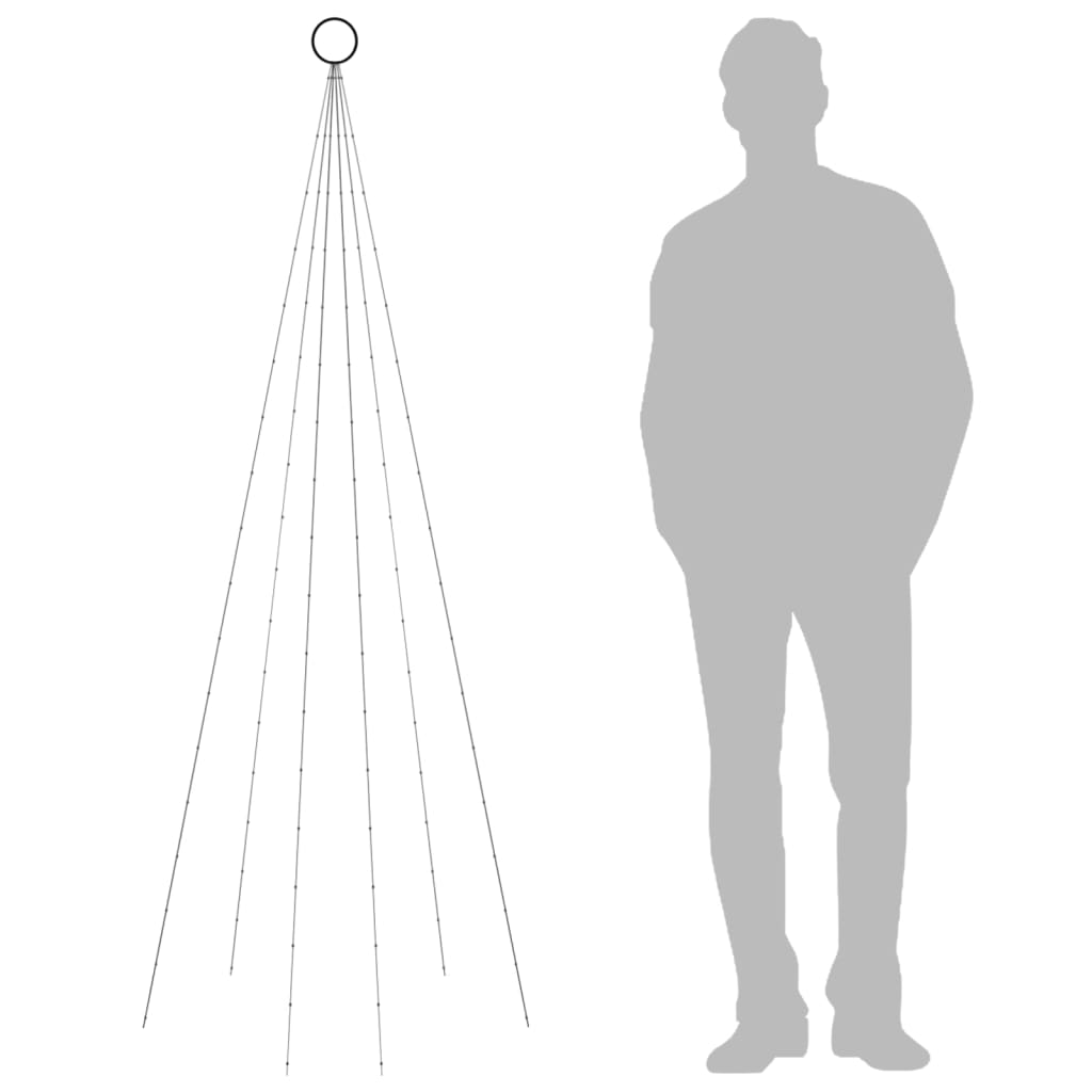 Vlaggenmast Kerstboom 108 Led's 180 Cm