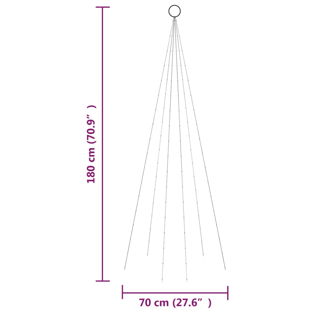 Vlaggenmast Kerstboom 108 Led's 180 Cm