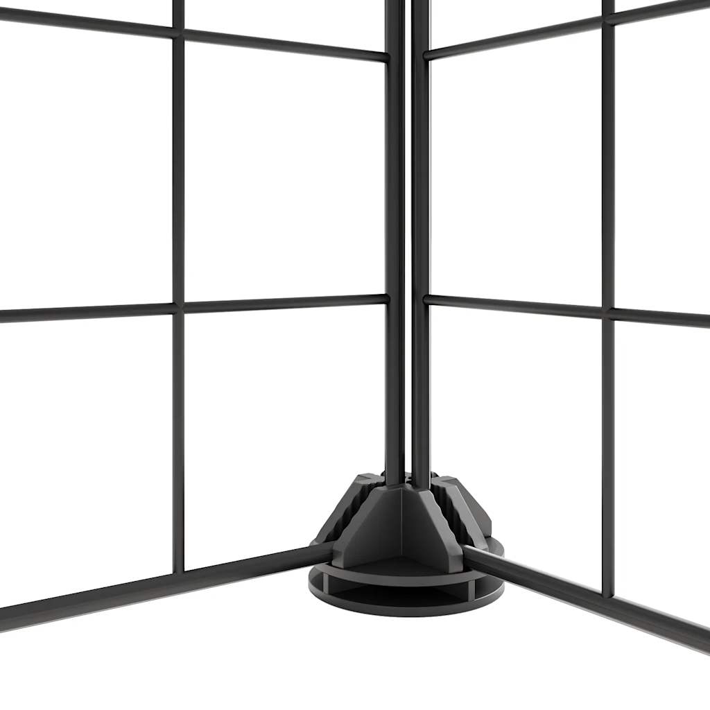 Huisdierkooi Met 8 Panelen, Zwart, 70X70X35 Cm, Staal