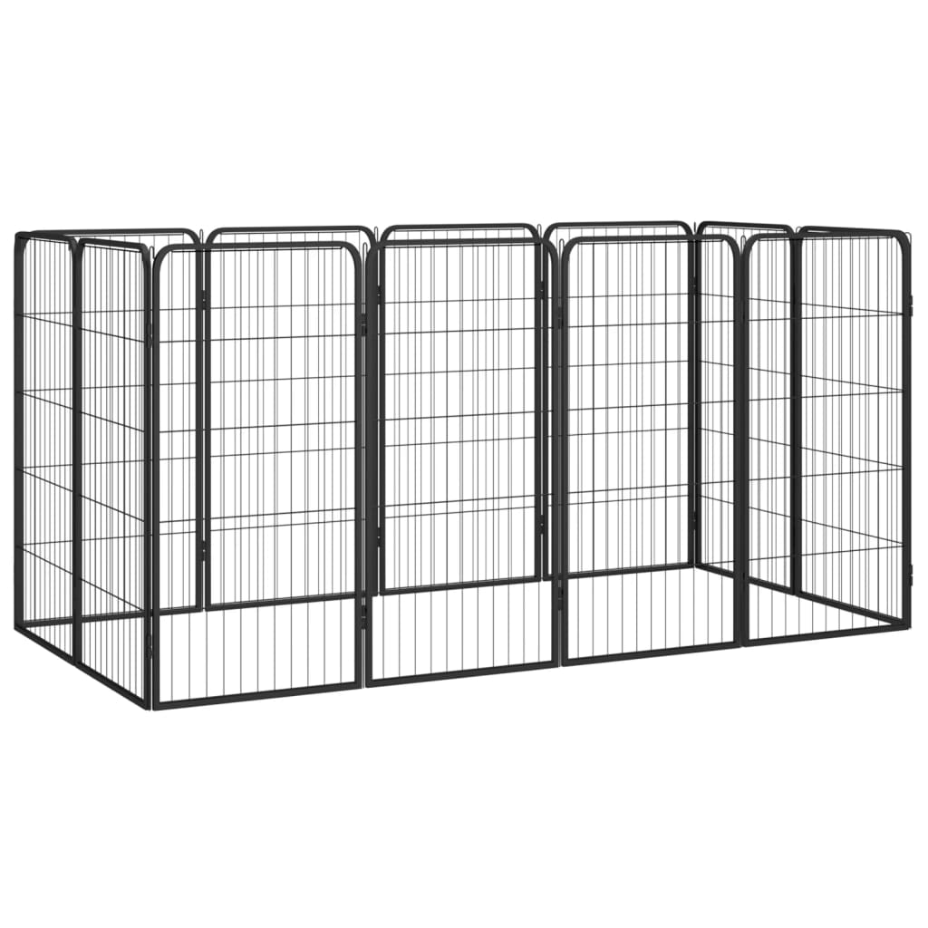 Hondenkennel 20 Panelen 50 X 100 Cm Gepoedercoat Staal Zwart