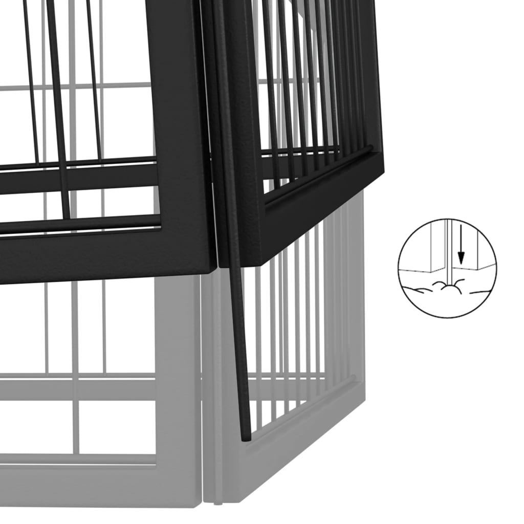 Hondenkennel 20 Panelen 50 X 100 Cm Gepoedercoat Staal Zwart