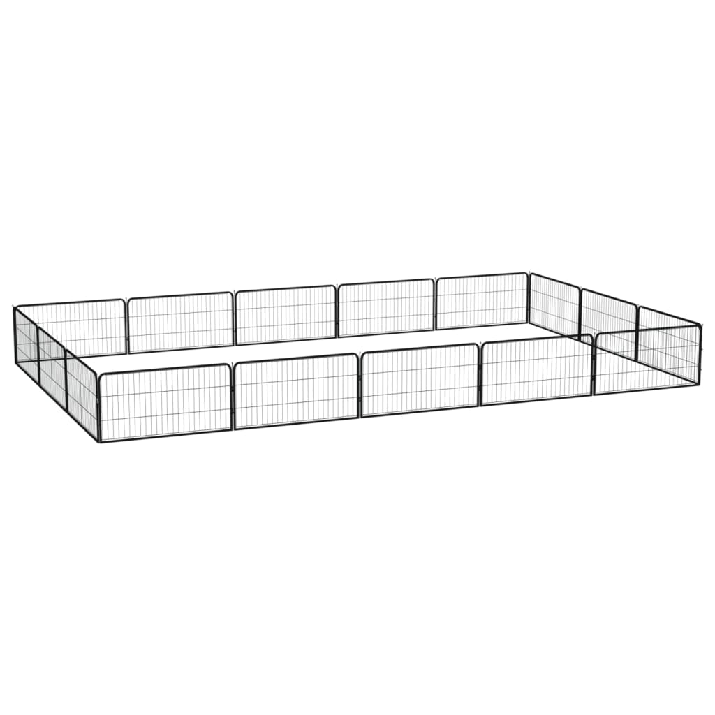 Hondenkennel 8 Panelen 100X50 Cm Gepoedercoat Staal Zwart