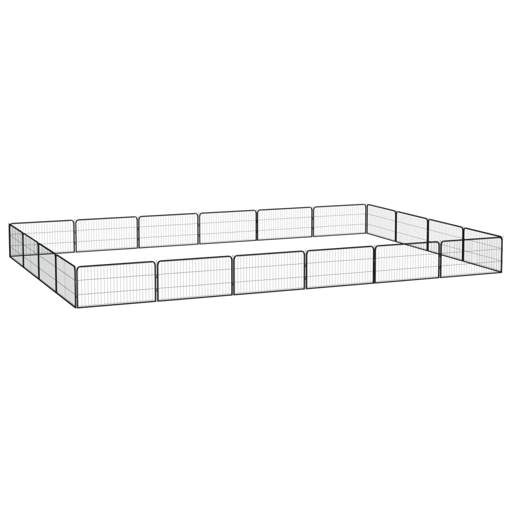 Hondenkennel 8 Panelen 100X50 Cm Gepoedercoat Staal Zwart