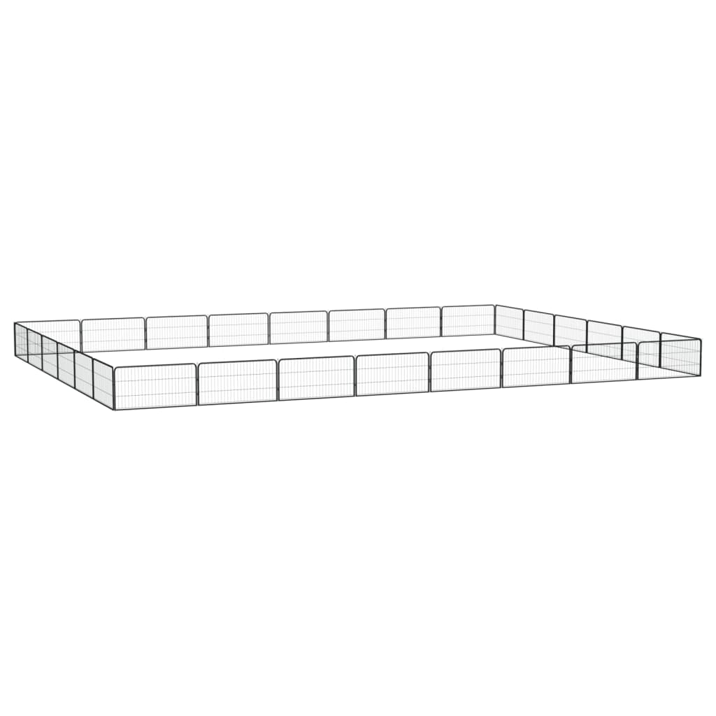 Hondenkennel 8 Panelen 100X50 Cm Gepoedercoat Staal Zwart