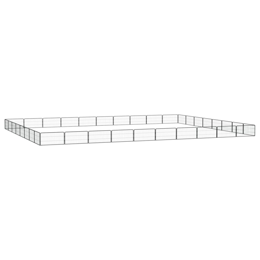 Hondenkennel 8 Panelen 100X50 Cm Gepoedercoat Staal Zwart