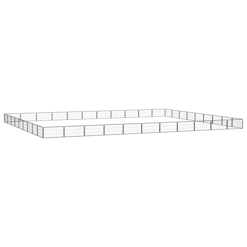 Hondenkennel 8 Panelen 100X50 Cm Gepoedercoat Staal Zwart