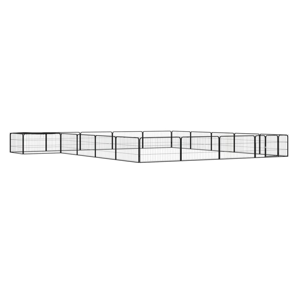Hondenkennel 4 Panelen 100X50 Cm Gepoedercoat Staal Zwart