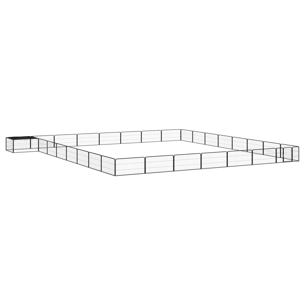 Hondenkennel 4 Panelen 100X50 Cm Gepoedercoat Staal Zwart